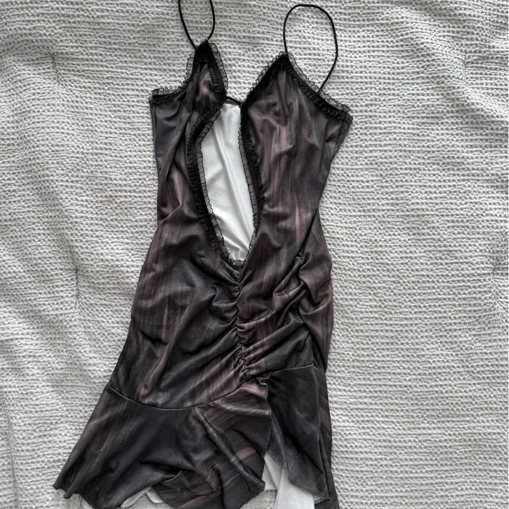 ✨5 for $25✨ Sheer Black Lace-Trim Slip Dress